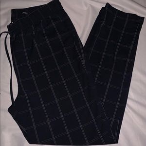 H&M Navy Blue Plaid Pants